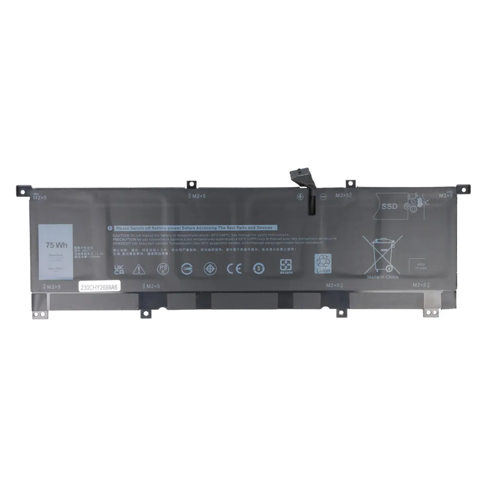 AccuCell Akku passend für Dell XPS 15 9575, 8N0T7, Li-Polymer, 11,4V, 6254mAh, 75,0Wh