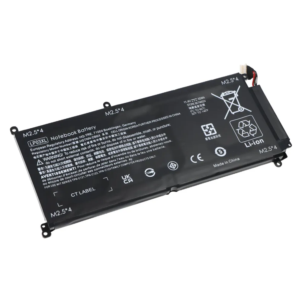 AccuCell Akku passend für HP OMEN 15-EK0004TX, Li-ion, 11,55V, 6139mAh, 70,9Wh