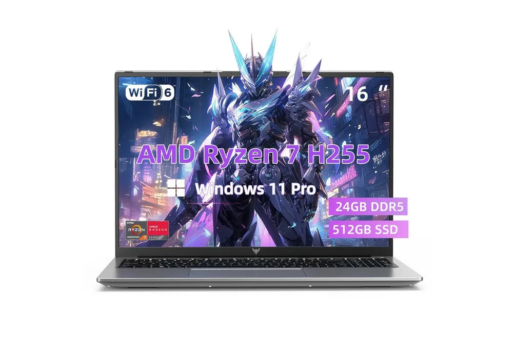 ACEMAGIC 16 Zoll AMD Ryzen 7 H255,24GB DDR5 RAM, 512GB SSD, Windows 11 pro Notebook (AMD Ryzen7 Ryzen™ 7 H255, AMD Radeon™ 780M, 24 GB, 512 GB SSD, Hintergrundbeleuchtung,Ziffernblock, AMD Radeon 780M,WIFI6)