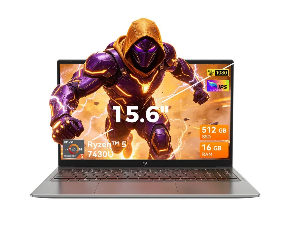 ACEMAGIC Laptop 15,6 Zoll, AMD Ryzen 7 7730U, 16 GB DDR4, 512 GB SSD Gaming Notebook (39,6 cm/15.6 Zoll, AMD R5 7430U, AMD Radeon Grafik, 16 GB, 512 GB SSD, bis zu 4.5GHz, AMD Radeon Grafik, Windows 11 Pro, WiFi 6/BT5.2,Full HD)