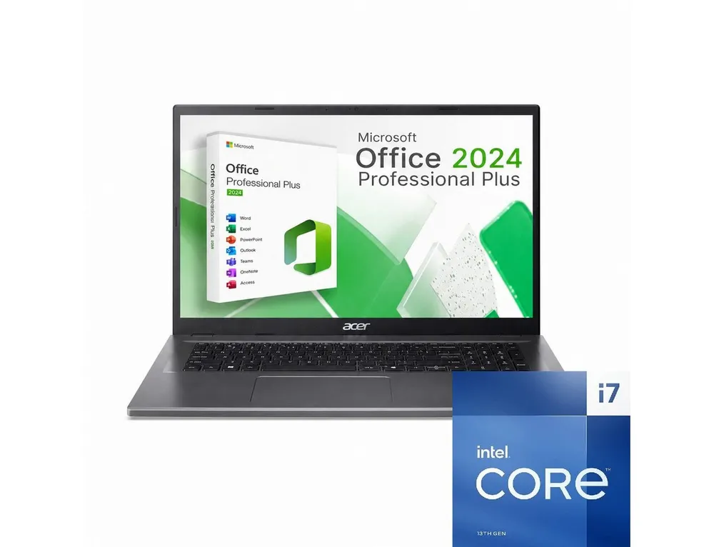 Acer Aspire A17 Business-Notebook (43,9 cm/17.3 Zoll, Intel Core i7 13620H, Intel UHD Grafik, 16 GB, 500 GB SSD)