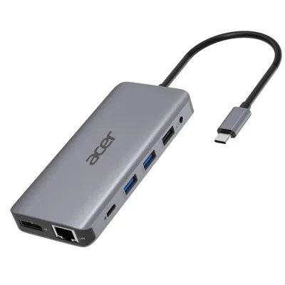 Acer Dockingstation 12 in 1 USB-C auf USB/HDMI/DP/RJ45 Silber