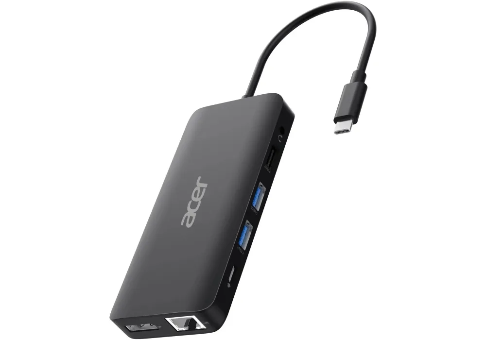 Dock Acer 12-in-1 USB-C HDMI DP RJ45 Schwarz 100W