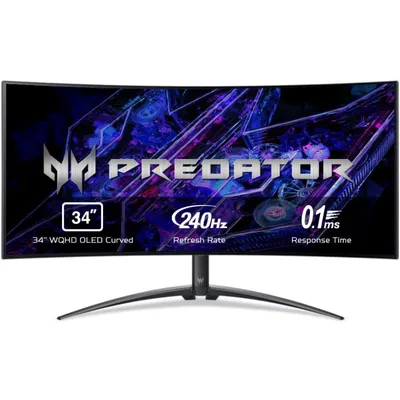 Acer Predator X34 X bmiiphuzx 34" OLED UltraWide QHD 24Hz FreeSync Premium Pro Curved