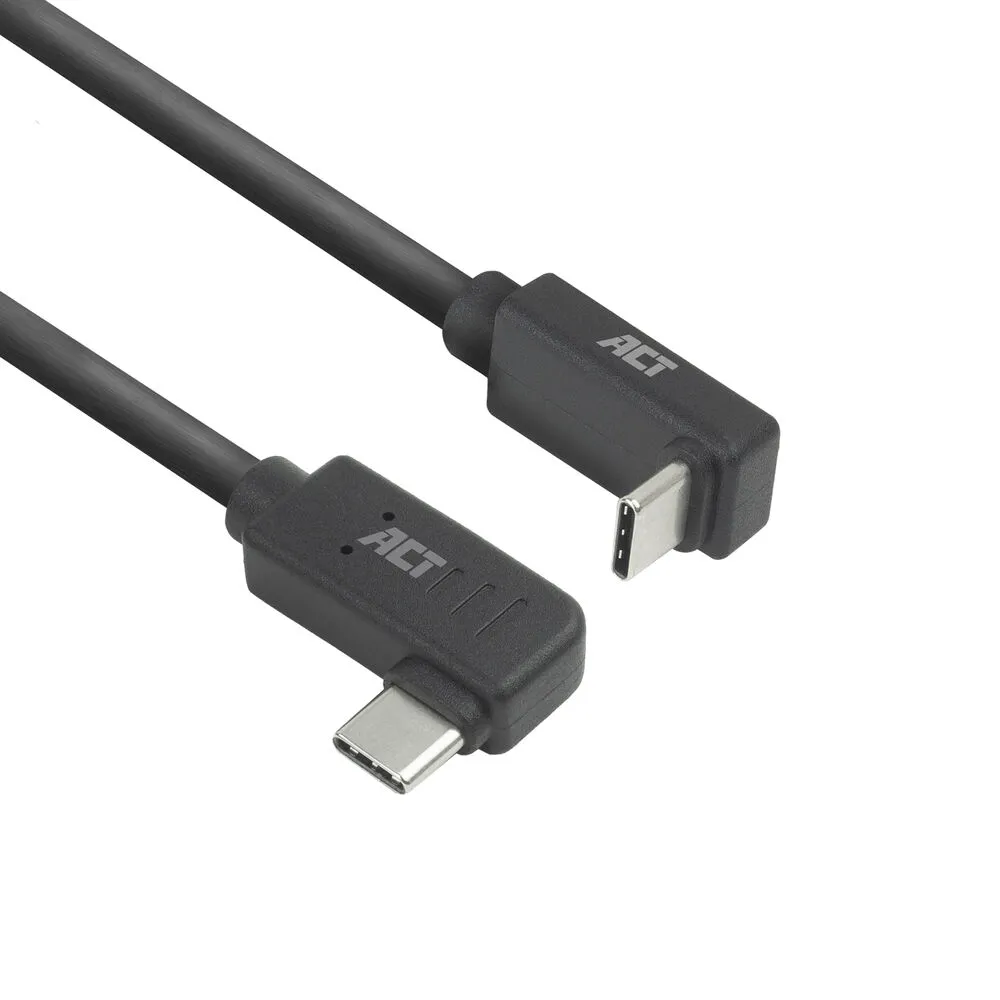 USB-Kabel ACT AC3650 USB-C 10 Gbit/s 60 W gewinkelt 1 m Schwarz