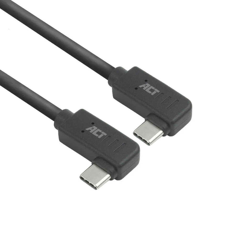 USB-Kabel ACT USB 3.0 Type-C 2m 10 Gbps 60W 90° gewinkelt Schwarz