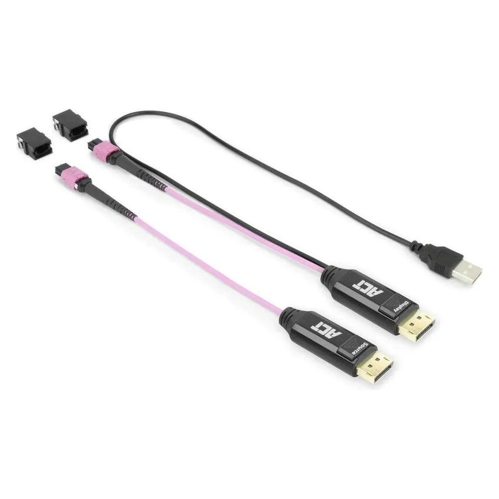 ACT DisplayPort to MTP/MPO adapter set to extend a DisplayPort connection up to 8K@60Hz