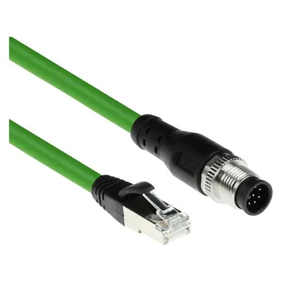 ACT Industrial 1.50 meters Sensor cable M12A 8-pin male to RJ45 male, Ultraflex SF/UTP TPE cable, shield