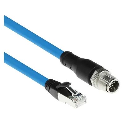ACT Industrial 10.00 meters Sensor cable M12X 8-pin male chassis to RJ45, Superflex SF/UTP TPE cable, s