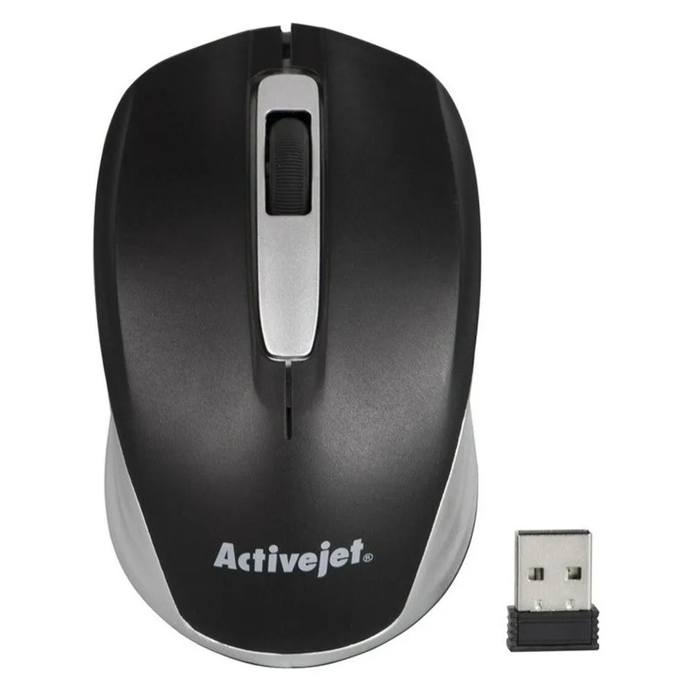 Maus Activejet AMY-313 RF Wireless 1200DPI Schwarz Grau Ambidextrous Plug&Play