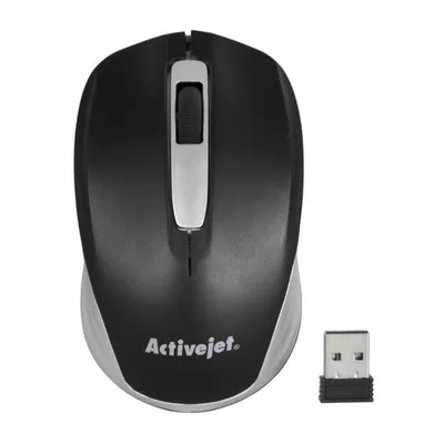 Maus Activejet AMY-313 RF Wireless 1200DPI Schwarz Grau Ambidextrous Plug&Play