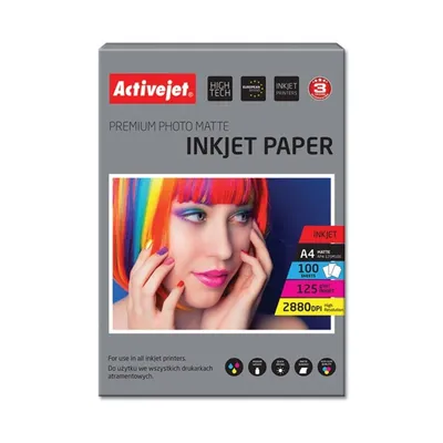 Papier Activejet AP4-125M100 A4 125 g/m² 100 Blatt matt Inkjet weiß