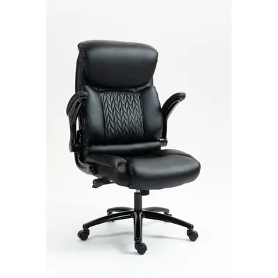 Bürostuhl Activejet YK7406-1 BK gepolstert Schwarz Metallrahmen Leder/PU
