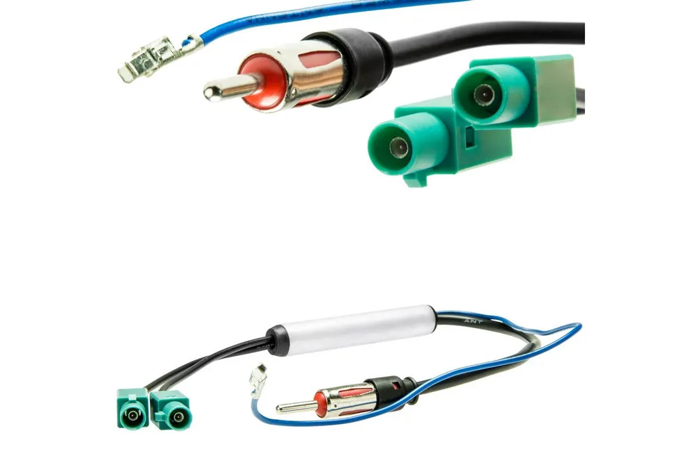Adapter Universe Auto Radio Antennenadapter 2x Fakra Phantomeinspeisung DIN Anschluss Stabantenne