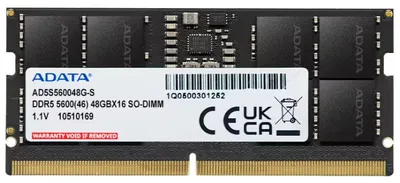 Arbeitsspeicher RAM Adata AD5S560048G-S 48GB 1x48GB DDR5 5600MHz CL46 SO-DIMM Schwarz