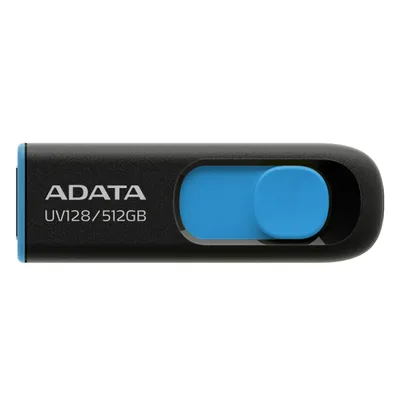 USB-Stick ADATA UV128 512 GB USB-A 3.2 Gen 1 Schiebemechanismus Schwarz Blau
