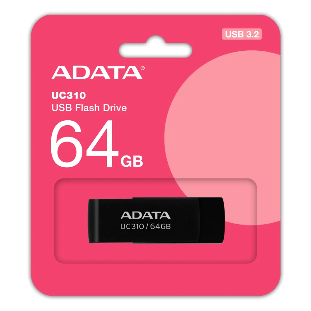 USB-Stick ADATA UC310 64 GB USB-A 3.2 Gen 1 schwarz drehbar