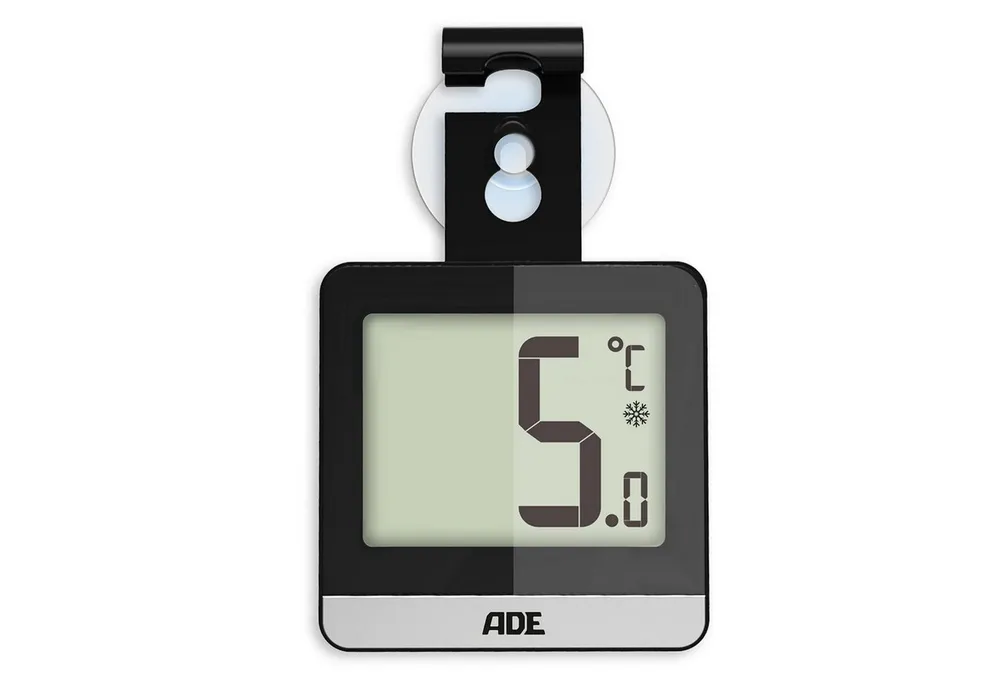 ADE Kühlschrankthermometer WS1832, mit Saugnapf, Magnet, Haken