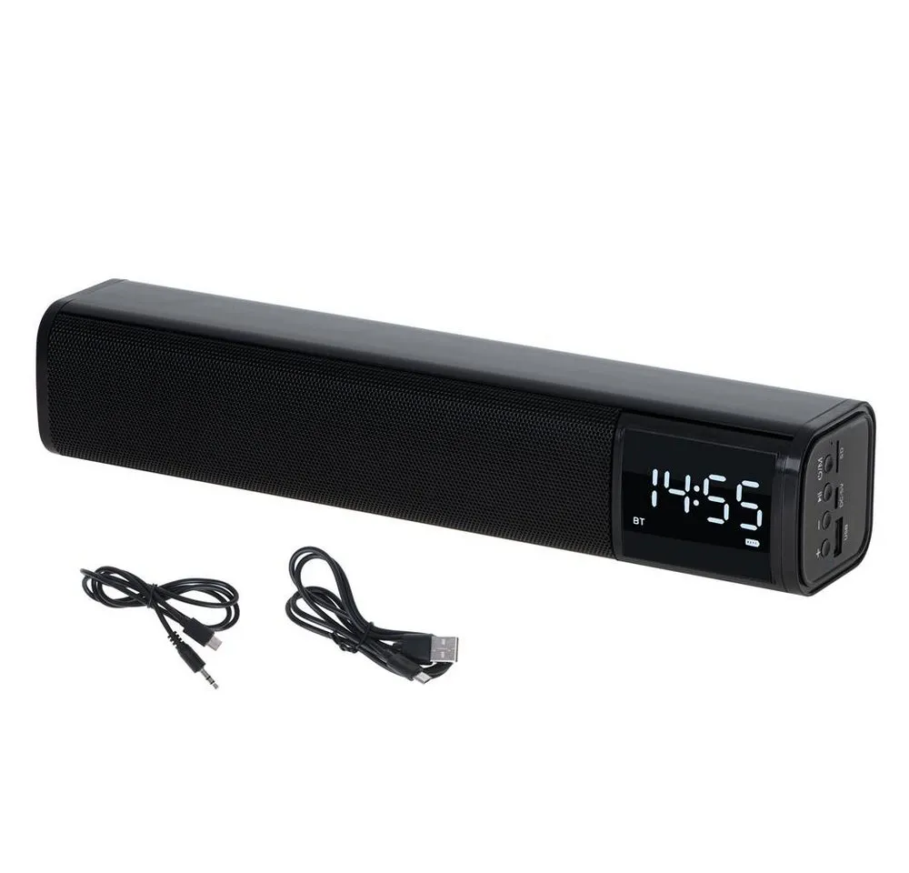 Adler AD 1191 Soundbar (Wecker, Lautsprecher, Bluetooth, USB, AUX, schwarz)
