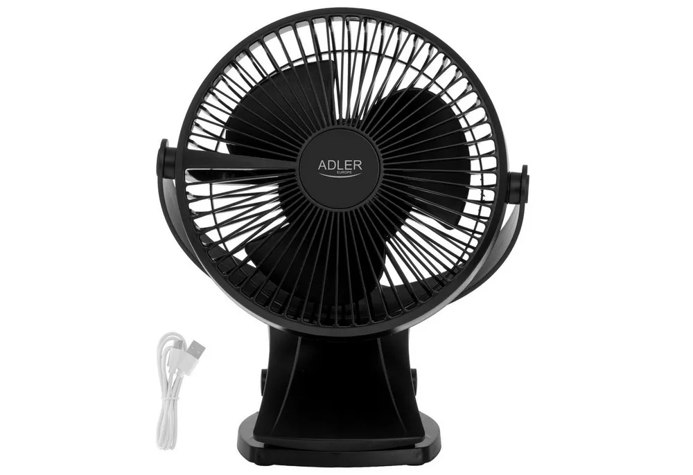 Adler Akku-Ventilator AD 7342 Tischventilator mit Clip, 15,5 cm, 360° drehbar, USB-C