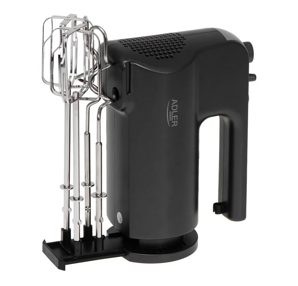 Adler Handmixer AD 4230, 5 Geschwindigkeiten, Turbo Funktion, Mixer, Knethaken, schwarz