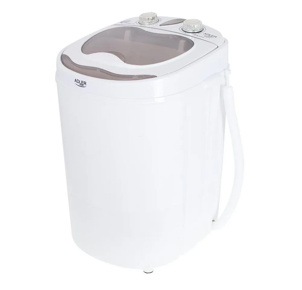 Adler Mini-Waschmaschine AD 8055, Schleudern, 3 kg, Camping, Reisen, Singelhaushalt, kompakt, weiß