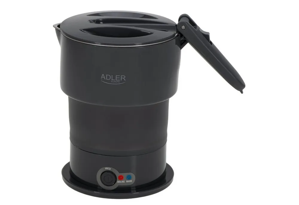 Adler Reise-Wasserkocher AD 1377 Reise-Wasserkocher 0,6 L - 600 W, faltbar - Grau, 0,6 l, 600 W