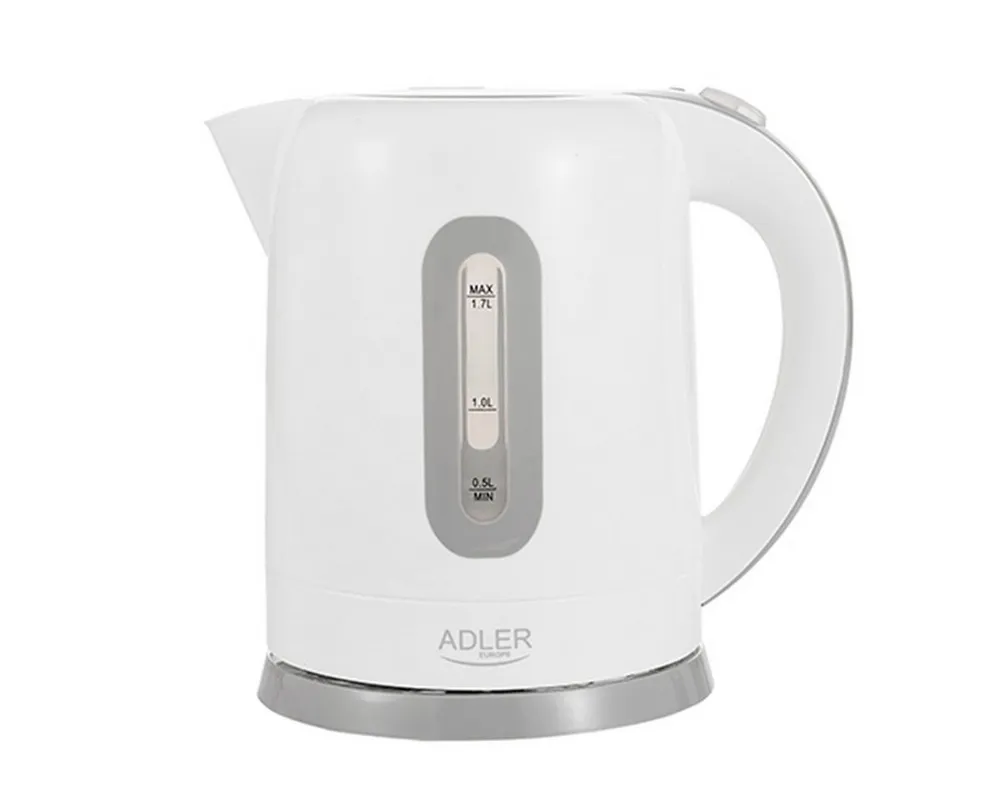Adler Wasserkocher AD 1234 Wasserkocher 1,7 L - 2200 W, 360° drehbar - Weiß, 1,7 l, 2200 W