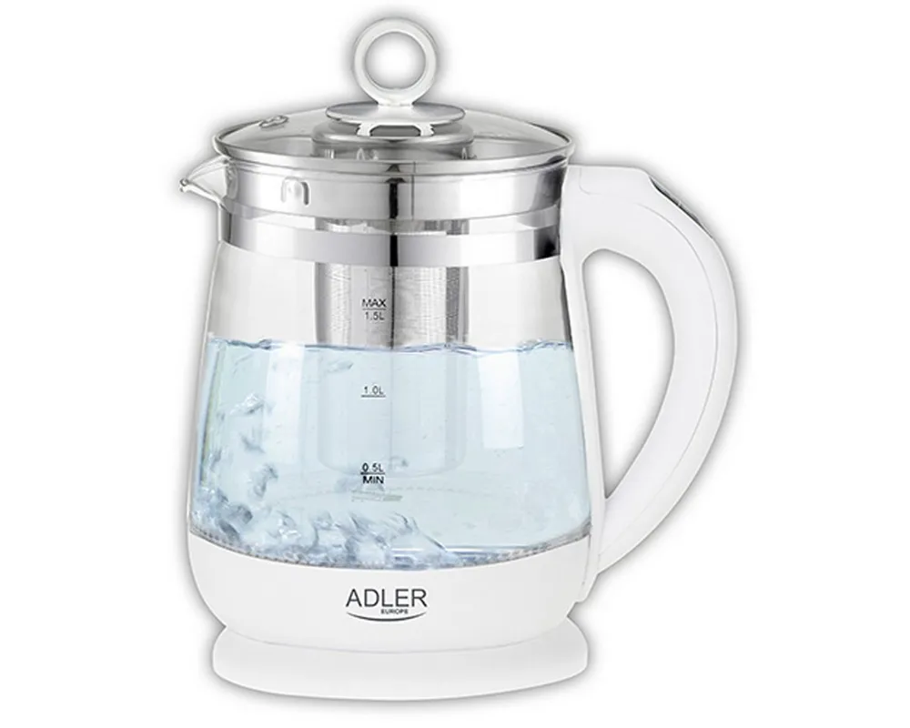 Adler Wasserkocher AD 1299 mit Temperatur-Regelung und Tee-Filter, 1850 W