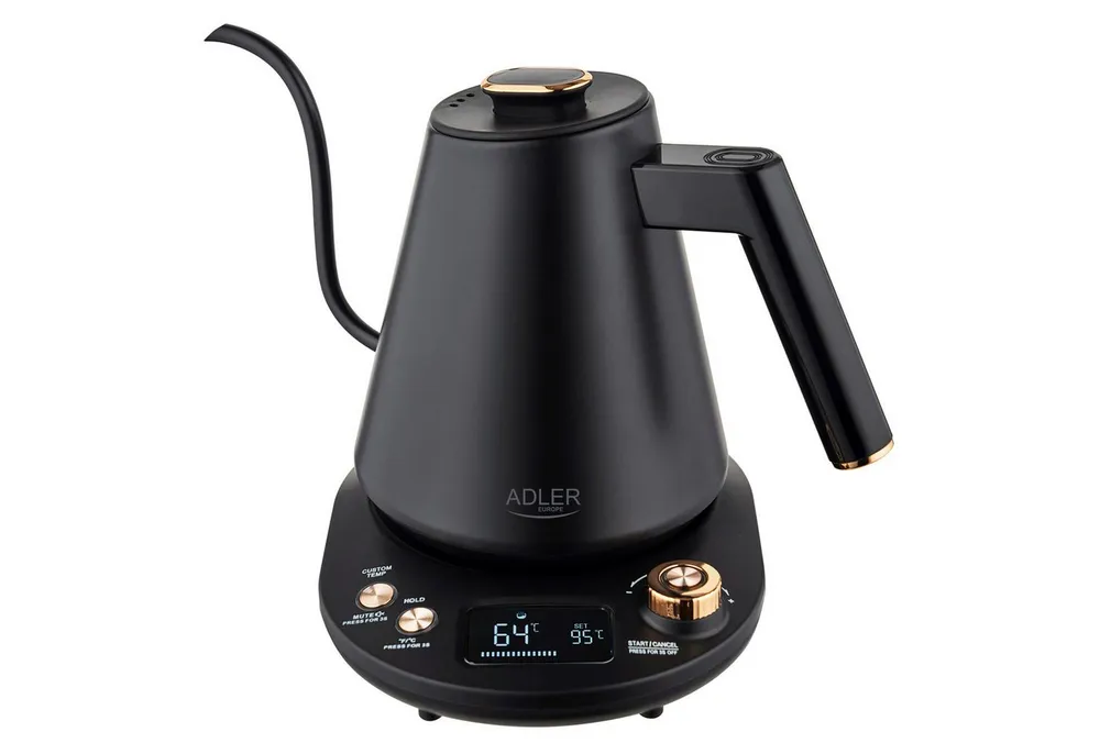 Adler Wasserkocher AD 1349 Wasserkocher 1 L mit langem Ausguss mit Temperatureinstellung