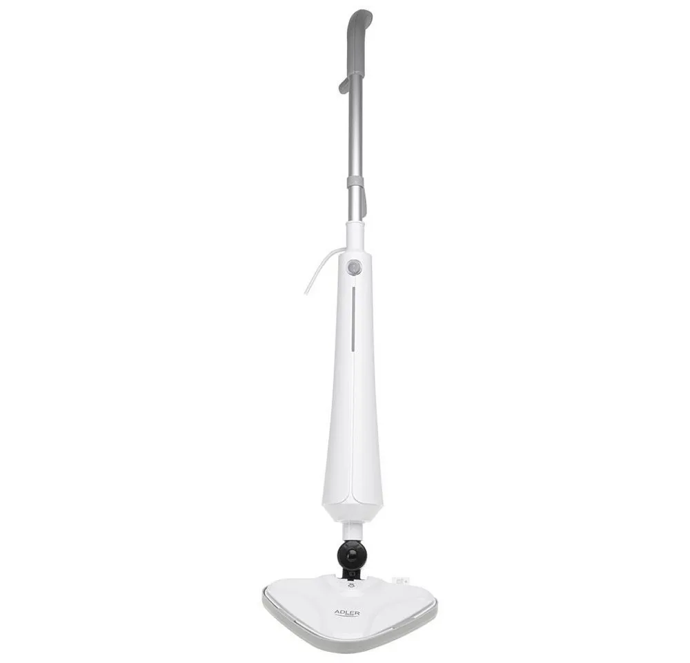 ADLER EUROPE Dampfreiniger AD 7068 Dampfmopp für Hartböden und Teppiche, Bodenreiniger, Heißdampf, 1300 W, Wischmopp ohne Chemie, Steam Mop, Laminat, Fliesen, Parkett weiß, grau