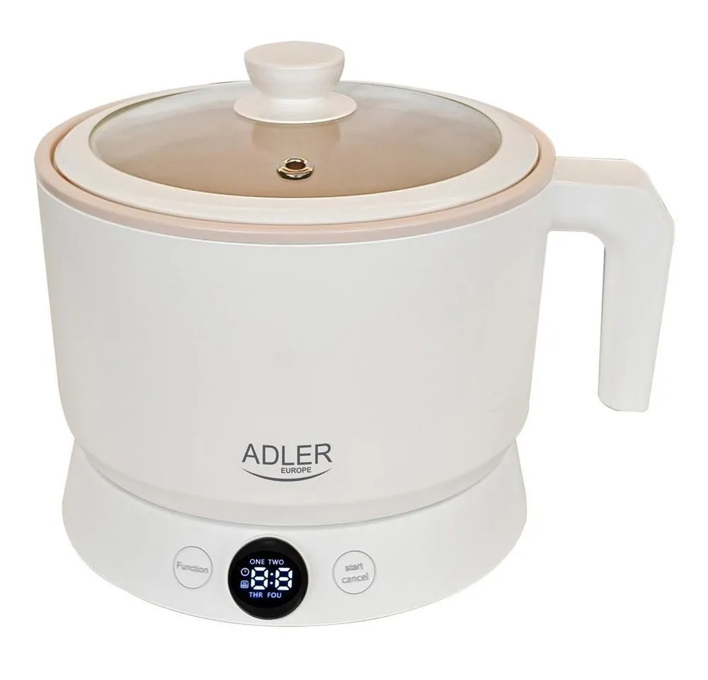ADLER EUROPE Multikocher AD 6422, 800 W, 1 l Schüssel, LED-Touch-Display, Warmhaltefunktion bis 12 Std., Dampfgaraufsatz