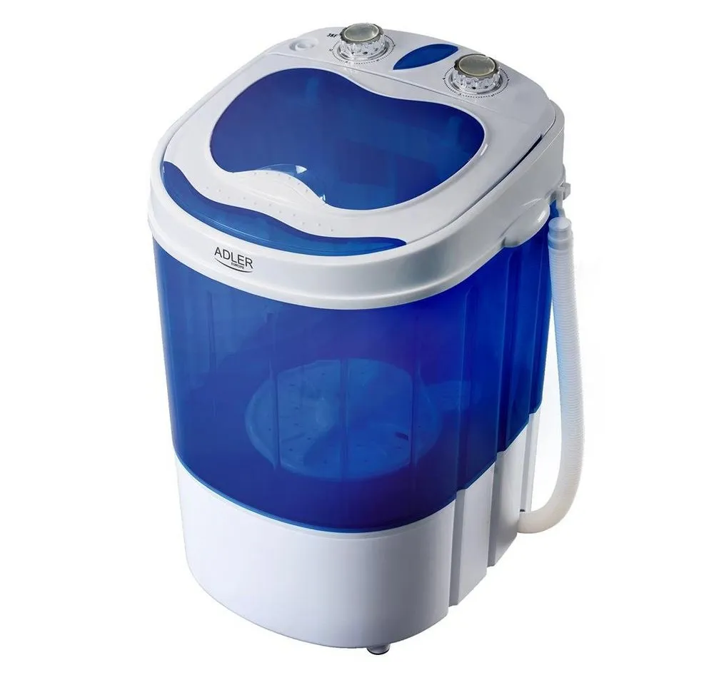 ADLER EUROPE Wäscheschleuder AD 8051 tragbare Mini Waschmaschine mit Schleuderfunktion, 3 kg, Camping, Ferienwohnung, kleine Wohnung, blau, weiß