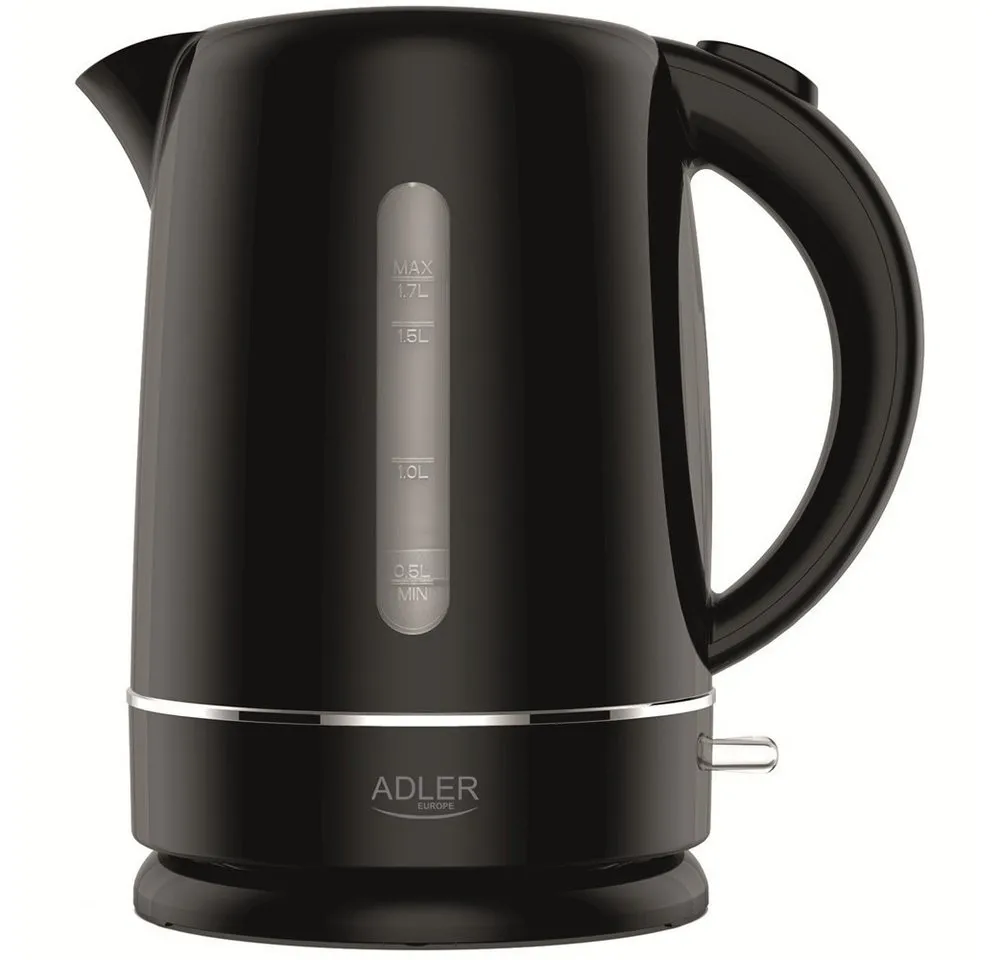 ADLER EUROPE Wasserkocher AD 1385b, 1,7 l, 2200 W, Kalkfilter, Edelstahl-Heizelement und automatische Abschaltung
