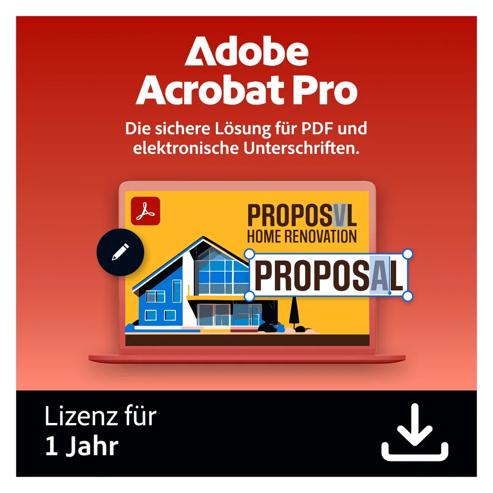 Software Adobe Acrobat Pro Upgrade 1 Nutzer Multiplattform 1 Jahr