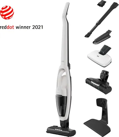 AEG Akku-Hand-und Stielstaubsauger HYGIENIC 5000 AKKU-STAUBSAUGER (AS52H212XN), 0 W, beutellos, 2in1, leise 79 dB(A), 58 % Recyclingmaterial, bis zu 50 Min. Laufzeit