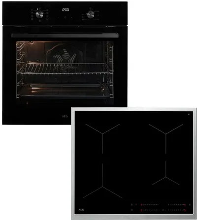 AEG Backofen-Set HH24BSIB, Aqua Clean, Heißluft: Gleichmäßiges Garen auf 3 Ebenen: ideal für Mehrblech‑Backen