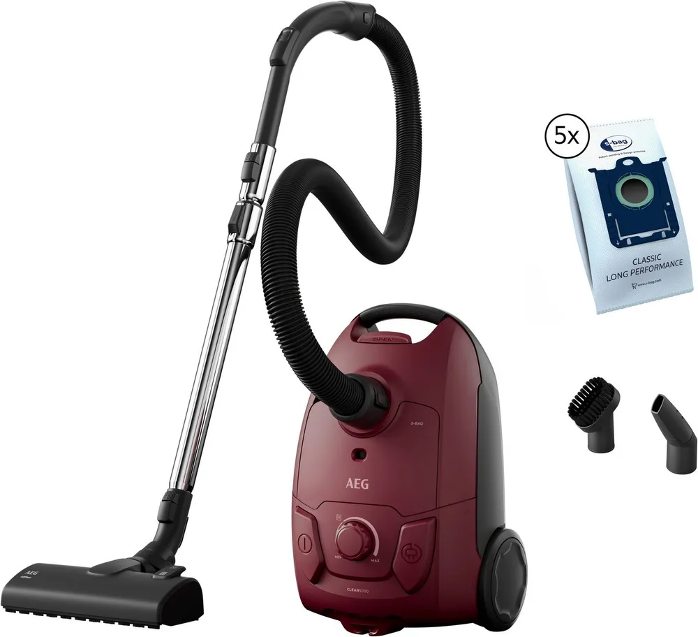 AEG Bodenstaubsauger CLEAN 5000 (AB51C1DR5B), 750 W, mit Beutel, AllFloor-Bodendüse, 5 Staubbeutel s-bag® ClasssicLongPerformance extra