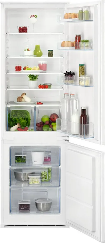 AEG Einbaukühlgefrierkombination Serie 5000 OSC5S183ES, 177,2 cm hoch, 54,6 cm breit, 198 Liter, ColdSense - Schützt Lebensmittel, LED-Display, Schlepptür