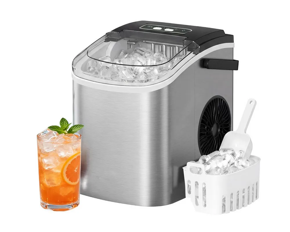 AeroAxis Eiswürfelmaschine Kleine Eiswürfelmaschine, 9 Eiswürfel in 6 Minuten, 15 kg/24 Stunden, selbstreinigende, Eiswürfelmaschinen für Zuhause, Küche, Büro und Bar