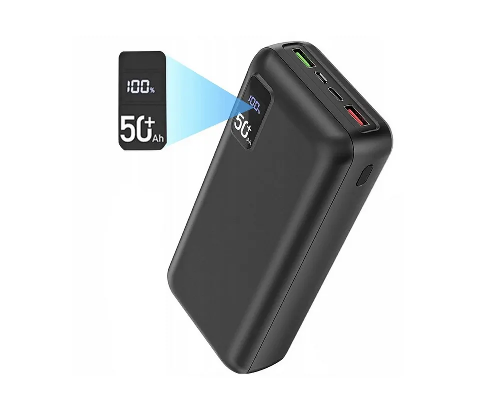 AeroAxis Powerbank 50000mAh 22,5W 4 Ports LED Display 3 Geräte gleichzeitig Powerbank powerbanks mit LED Display 50000 mAh (3,7 V), kompatibel mit iPhone & Android, ideal für Camping, Reisen & Notfälle