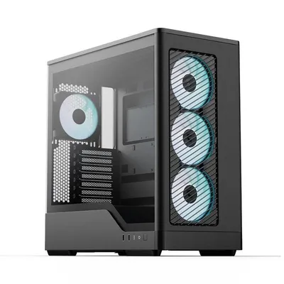PC-Gehäuse AeroCool D520A ACCM-DS05143.11 ARGB Fenster Schwarz ATX