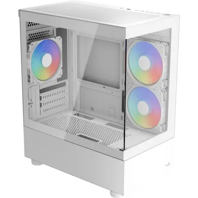 PC-Gehäuse Aerocool Viewport Mini ARGB Weiß Glas