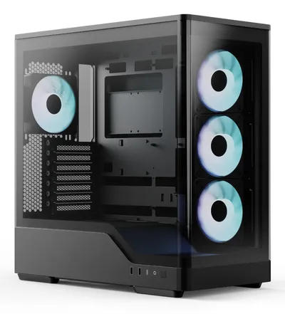 PC-Gehäuse AeroCool P500A Schwarz ARGB Glasfenster Mid Tower