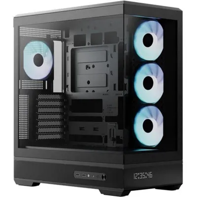 PC-Gehäuse Aerocool P500B Digi Midi Tower Glaspanel ARGB LED-Anzeige
