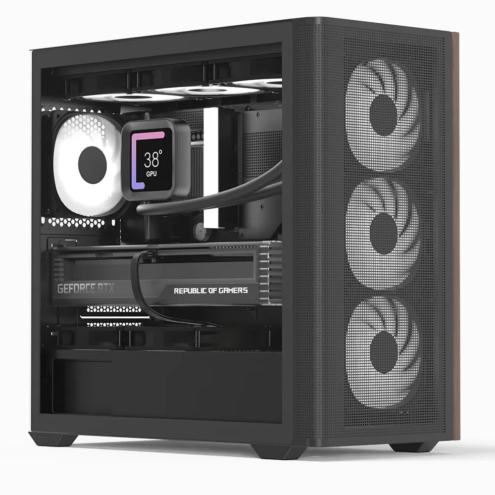 Mini Tower Aerocool D301A SPCC Mesh RGB µATX Lüfter bis 11 Radiator 360 mm