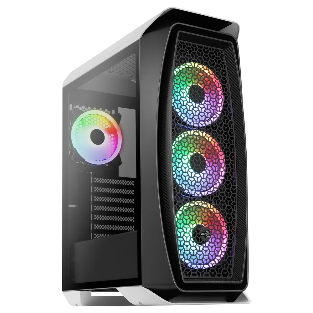 Aerocool Aero One Duo ARGB Tempered Glass USB 3.0 Weiß