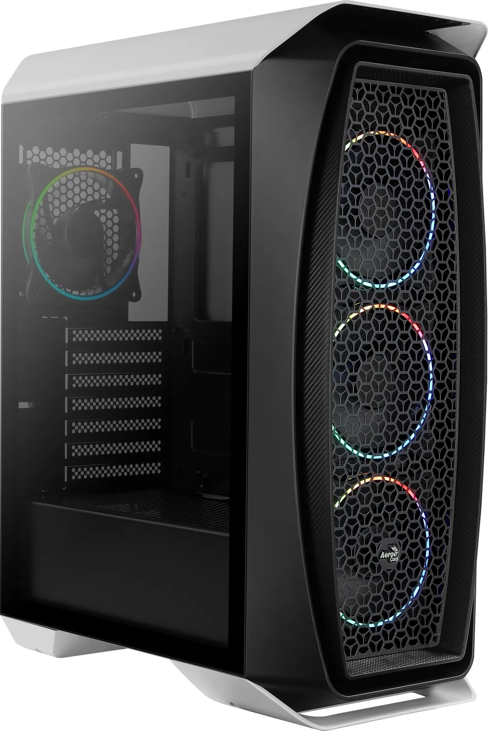 Aerocool Aero One Eclipse Tempered Glass USB 3.1 RGB Weiß