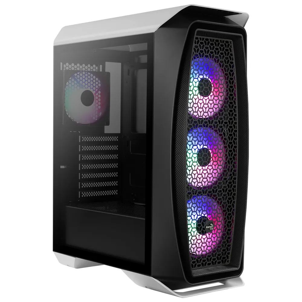 Aerocool Aero One Frost Tempered Glass USB 3.1 RGB Weiß