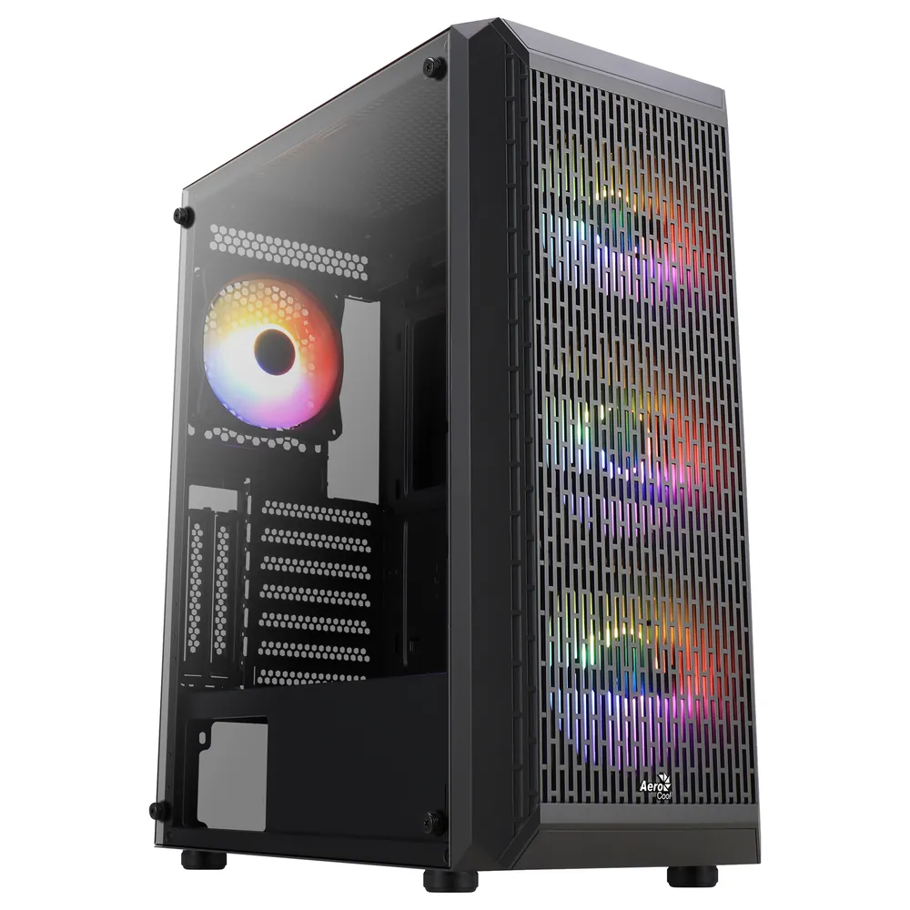 Aerocool BEAMBKV2 FRGB gehärtetes Glas USB 3.0 Schwarz
